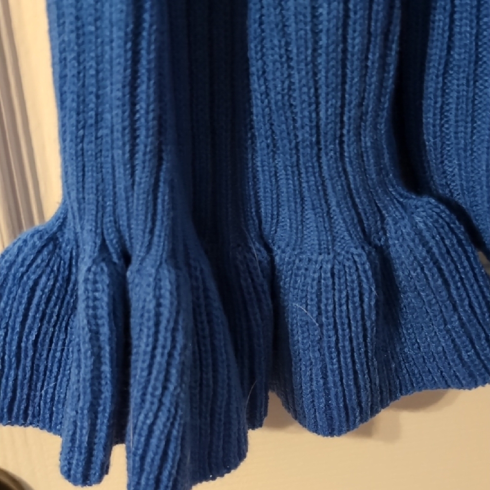 Cato Royal Blue Ruffle-Front Women's Cardigan - Picture 3 of 6